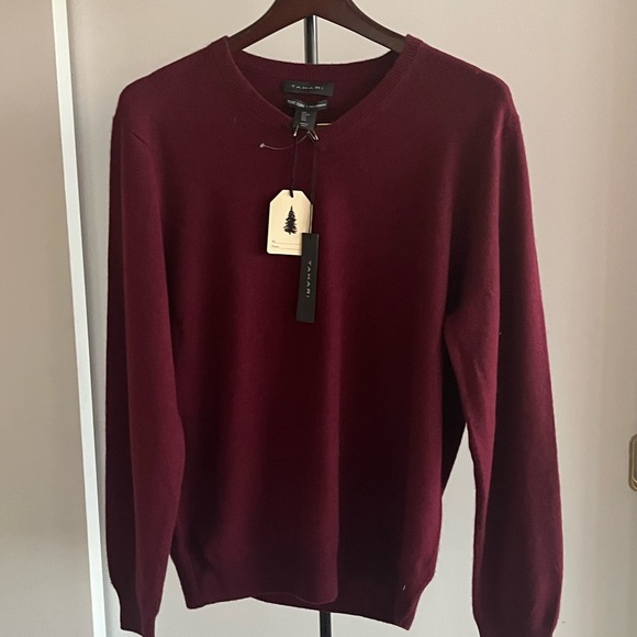 NWT George designer Mens 100% Cashmere Sweater 2 ply black slate gray V neck XXL - Picture 15 of 16